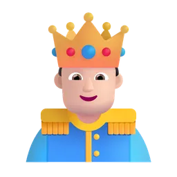 Prince: Light Skin Tone Microsoft 3D Fluent