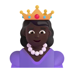 Princess: Dark Skin Tone Microsoft 3D Fluent