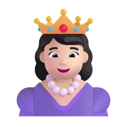 Princess: Light Skin Tone Microsoft 3D Fluent