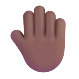 Raised Back of Hand: Medium-Dark Skin Tone Microsoft 3D Fluent