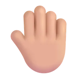 Raised Back of Hand: Medium-Light Skin Tone Microsoft 3D Fluent