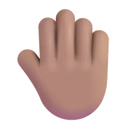Raised Back of Hand: Medium Skin Tone Microsoft 3D Fluent