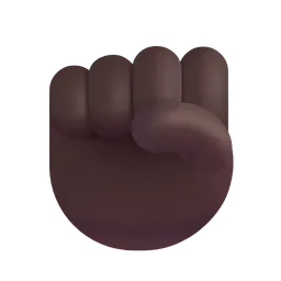 Raised Fist: Dark Skin Tone Microsoft 3D Fluent
