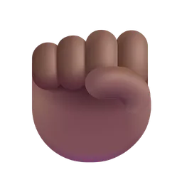 주먹을 든 상태: 중간 정도의 어두운 피부 톤 Microsoft 3D Fluent