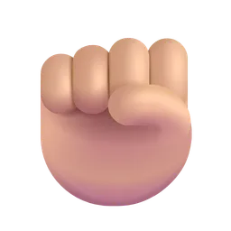 Raised Fist: Medium-Light Skin Tone Microsoft 3D Fluent