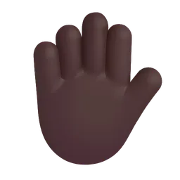 손을 든 손: 어두운 피부 톤 Microsoft 3D Fluent