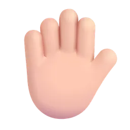 손을 들어: 밝은 피부 톤 Microsoft 3D Fluent