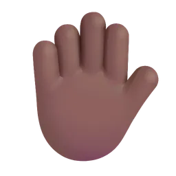 손을 든 상태: 중간 정도의 어두운 피부 톤 Microsoft 3D Fluent