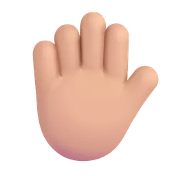 Raised Hand: Medium-Light Skin Tone Microsoft 3D Fluent