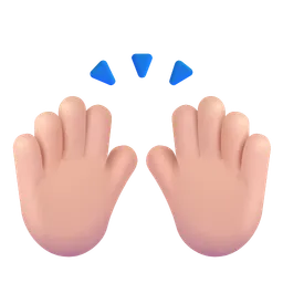 손 들기: 밝은 피부 톤 Microsoft 3D Fluent