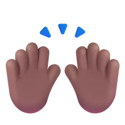 손 들기: 중간 정도의 어두운 피부 톤 Microsoft 3D Fluent