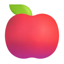 Red Apple Microsoft 3D Fluent