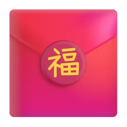Red Gift Envelope Microsoft 3D Fluent