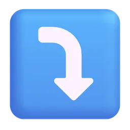 오른쪽 화살표가 아래로 휘어짐 Microsoft 3D Fluent