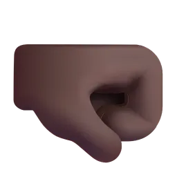 Right-Facing Fist: Dark Skin Tone Microsoft 3D Fluent
