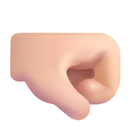 Right-Facing Fist: Light Skin Tone Microsoft 3D Fluent