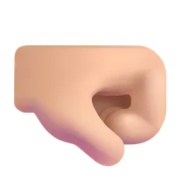 오른쪽을 향한 주먹: 중간 정도의 밝은 피부 톤 Microsoft 3D Fluent