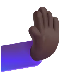 오른쪽으로 밀고 있는 손: 어두운 피부 톤 Microsoft 3D Fluent