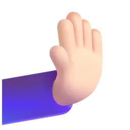 오른쪽으로 밀고 있는 손: 밝은 피부 톤 Microsoft 3D Fluent