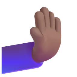 오른쪽으로 밀고 있는 손: 중간 정도의 어두운 피부 톤 Microsoft 3D Fluent