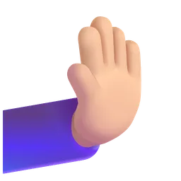 오른쪽으로 누르는 손: 중간 정도의 밝은 피부 톤 Microsoft 3D Fluent