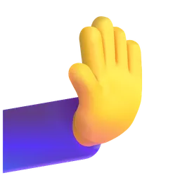 오른쪽으로 밀고 있는 손 Microsoft 3D Fluent