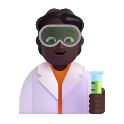 Scientist: Dark Skin Tone Microsoft 3D Fluent