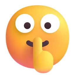 Face with Finger Covering Closed Lips Microsoft 3D Fluent