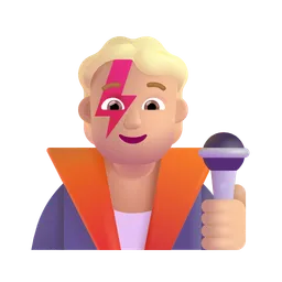 가수: 중간 정도의 밝은 피부 톤 Microsoft 3D Fluent