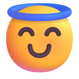 후광이 있는 웃는 얼굴 Microsoft 3D Fluent