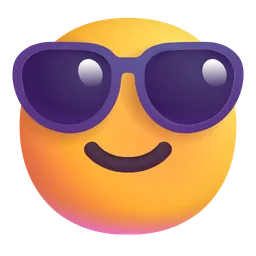 Smiling Face with Sunglasses Microsoft 3D Fluent
