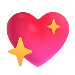 Sparkling Heart Microsoft 3D Fluent