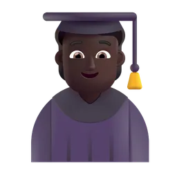 Student: Dark Skin Tone Microsoft 3D Fluent