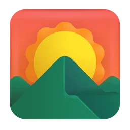 산 너머 일출 Microsoft 3D Fluent