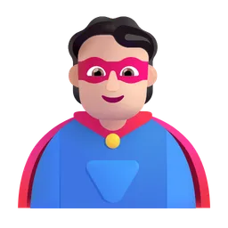 Superhero: Light Skin Tone Microsoft 3D Fluent