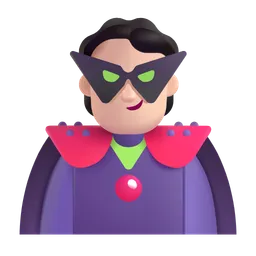 Supervillain: Light Skin Tone Microsoft 3D Fluent
