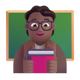 교사: 중간 정도의 어두운 피부 톤 Microsoft 3D Fluent