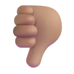 엄지손가락: 중간 피부 톤 Microsoft 3D Fluent