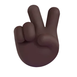 승리의 손: 어두운 피부 톤 Microsoft 3D Fluent