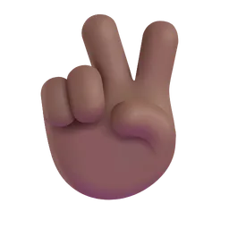 승리의 손: 중간 정도의 어두운 피부 톤 Microsoft 3D Fluent