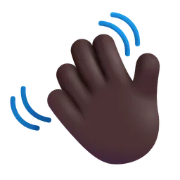 손을 흔드는 손: 어두운 피부 톤 Microsoft 3D Fluent