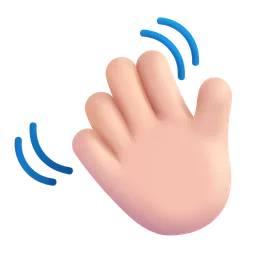 손을 흔드는 손: 밝은 피부 톤 Microsoft 3D Fluent