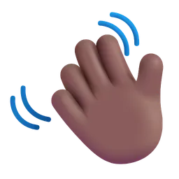 손을 흔드는 손: 중간 정도의 어두운 피부 톤 Microsoft 3D Fluent