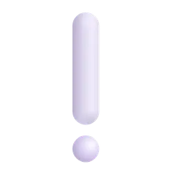 흰색 느낌표 Microsoft 3D Fluent