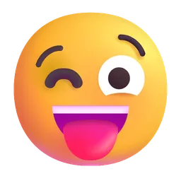 혀로 윙크하는 얼굴 Microsoft 3D Fluent