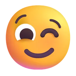 윙크하는 얼굴 Microsoft 3D Fluent