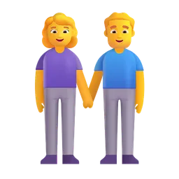 Man and Woman Holding Hands Microsoft 3D Fluent