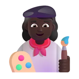Woman Artist: Dark Skin Tone Microsoft 3D Fluent