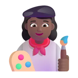 Woman Artist: Medium-Dark Skin Tone Microsoft 3D Fluent