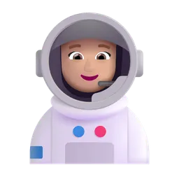 Woman Astronaut: Medium-Light Skin Tone Microsoft 3D Fluent